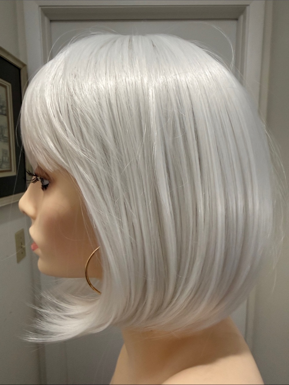 HAIR, 12” Bob Cut with Bangs, Straight White